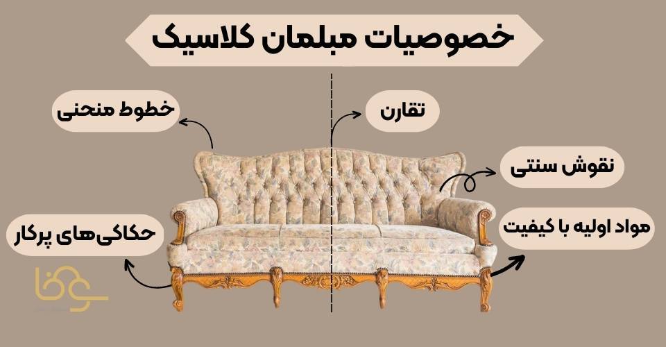 ویژگی های مبلمان کلاسیک