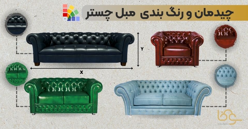 رنگ و چیدمان مبل چستر