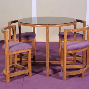 میز ناهارخوری کمجا چوبی 6 نفره