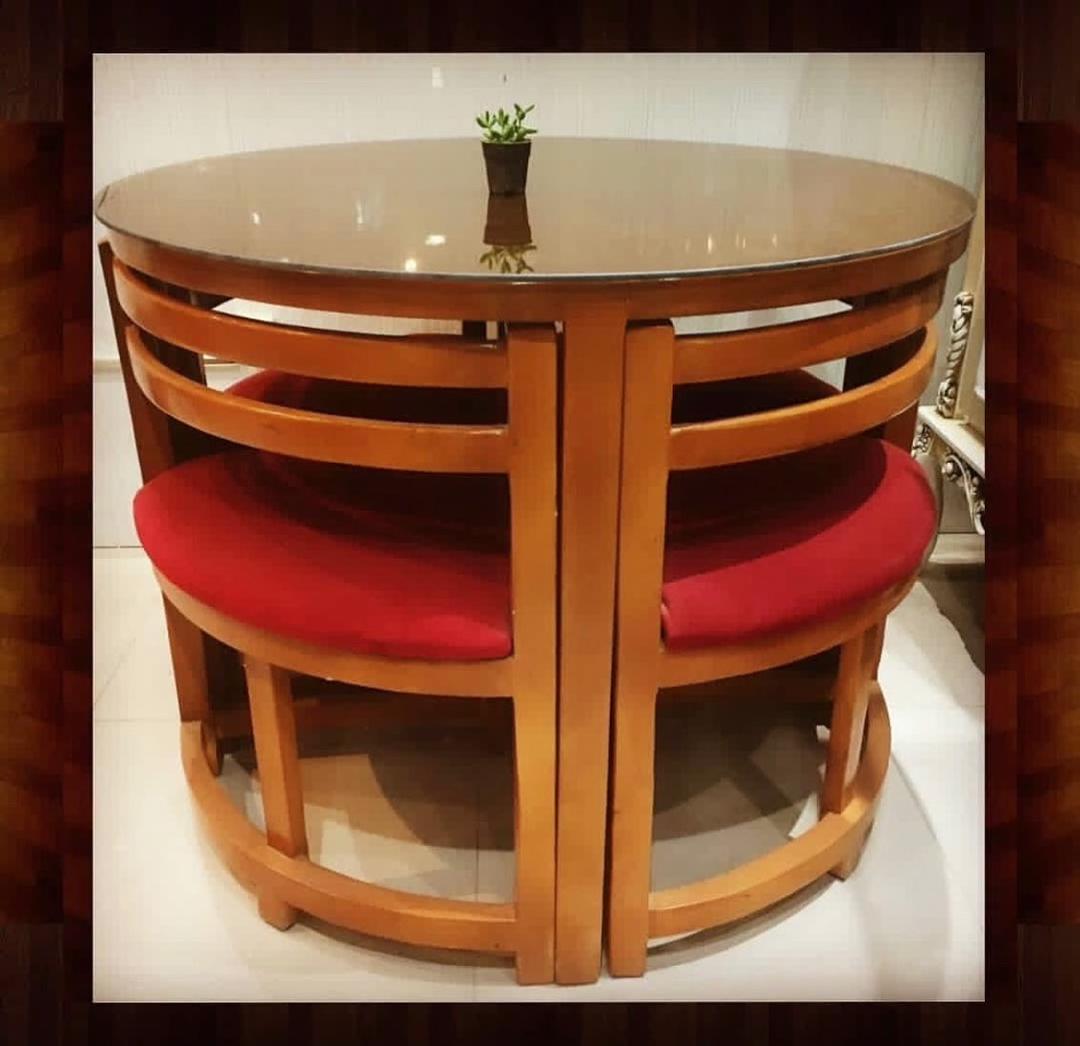 میز ناهارخوری کمجا چوبی 6 نفره