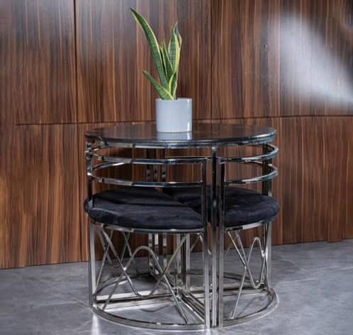 میز ناهارخوری کمجا فلزی 6 نفره