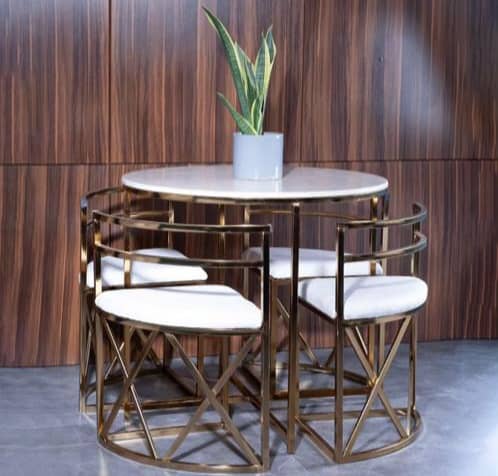 میز ناهارخوری کمجا فلزی 6 نفره