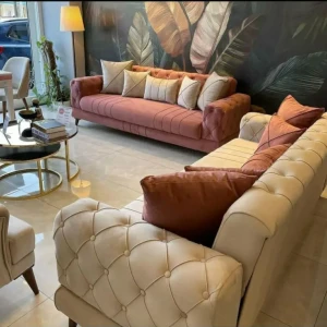 مبل راحتی چستر یونانی 7 نفره پایه چوب