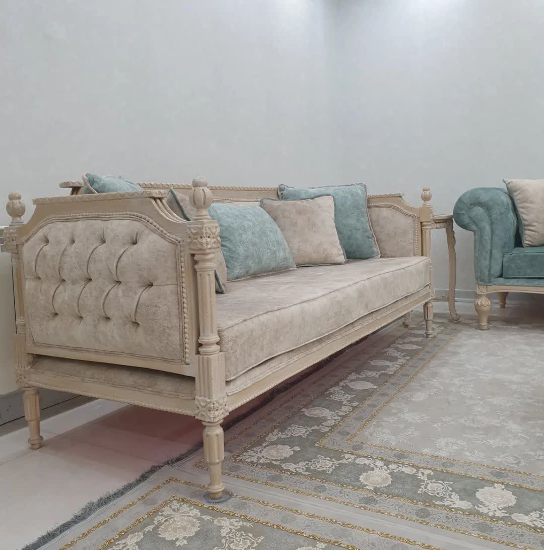 مبل کلاسیک فرانسوی کاجی چستر 8 نفره