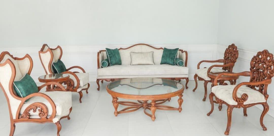 مبل کلاسیک فرانسوی کینگ منبت دار  7 نفره