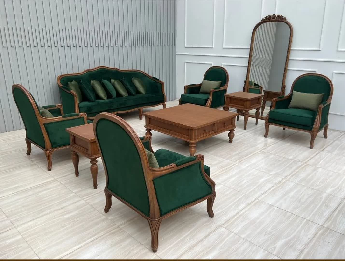 مبل کلاسیک فرانسوی شزلون 7 نفره