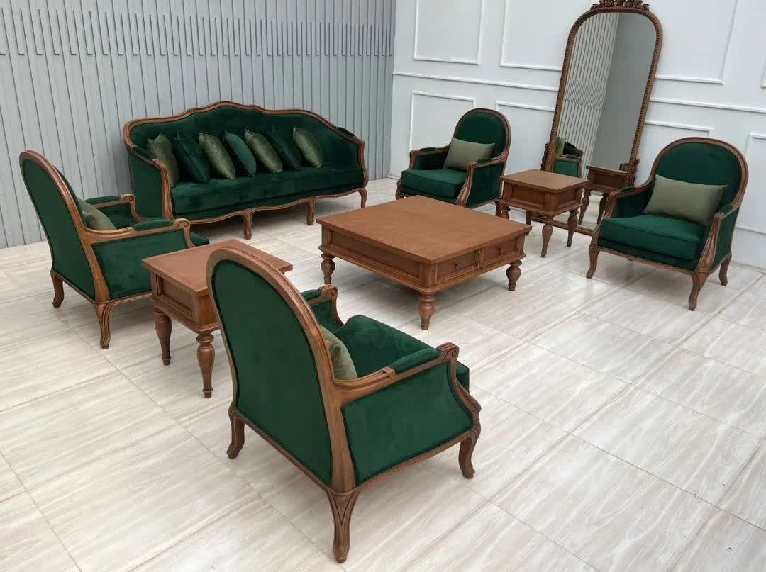 مبل کلاسیک فرانسوی شزلون 7 نفره