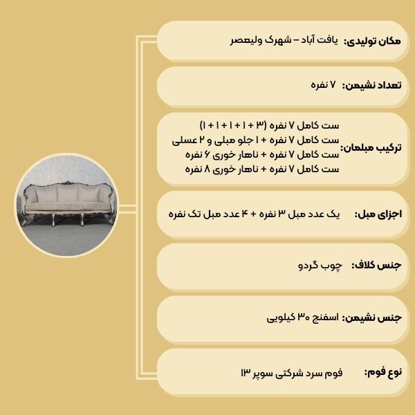 مبل کلاسیک زمرد 7 نفره