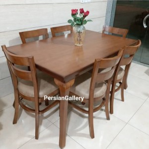 میز ناهارخوری دو تیرک 6 نفره