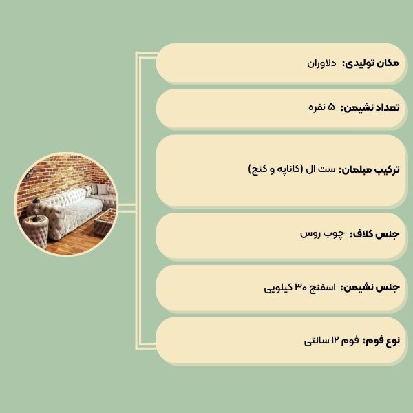 مبل ال تمام چستر